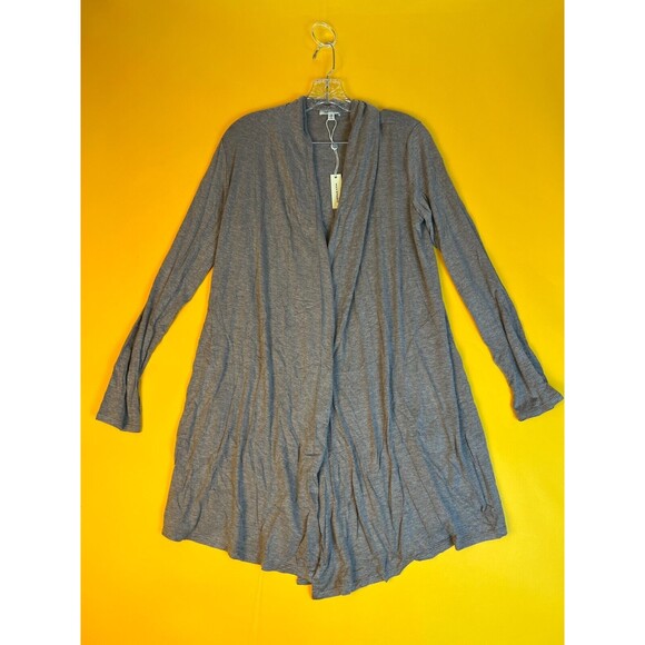 Max Studio Open Front Heathered Cardigan Womens XS Brown Long Draped Casual NWT - Picture 2 of 6